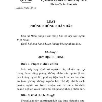 Luật Phòng không nhân dân năm 2024