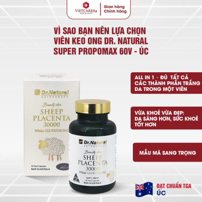 Viên Uống Trắng Da Dr Natural Beauty Skin Sheep Placenta 30000 White Glutathione