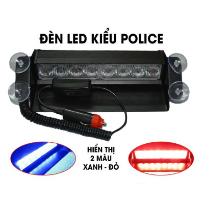 Đèn chớp xanh đỏ để taplo xe hơi, đèn nháy xin vượt ô tô,bản cao cấp kích thước lớn công suất lớn vỏ bằng kim loại 