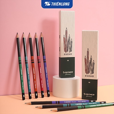 Hộp 10 cây Bút chì gỗ HB cao cấp Bizner BIZ-P01