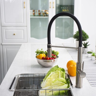 Vòi rửa bát thân mềm Konox, Model KN1618, Inox 304AISI tiêu chuẩn châu Âu, mạ PVD 5 lớp sáng bóng, Hàng chính hãng