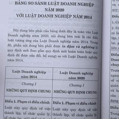So Sánh Luật Doanh Nghiệp Năm 2020 Với Luật Doanh Nghiệp Năm 2014 