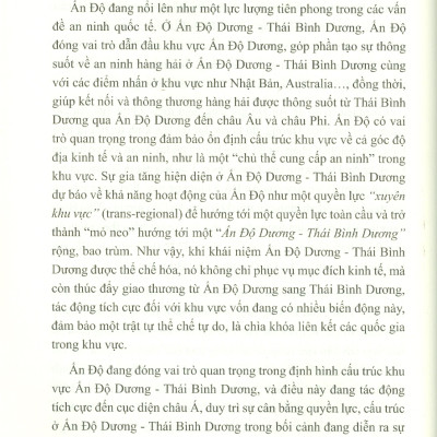 ẤN ĐỘ Trong Sự Định Hình Cấu Trúc Khu Vực ẤN ĐỘ DƯƠNG - THÁI BÌNH DƯƠNG (Sách chuyên khảo)