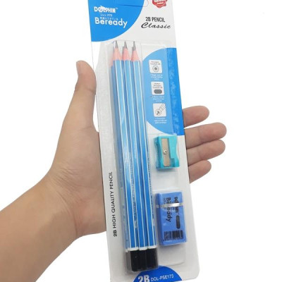 Bộ 6 Bút Chì 2B DOL-PSE173 - Màu Xanh