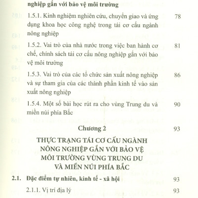 Tái Cơ Cấu Ngành Nông Nghiệp Gắn Với Bảo Vệ Môi Trường Vùng Trung Du Và Miền Núi Phía Bắc (Sách chuyên khảo)