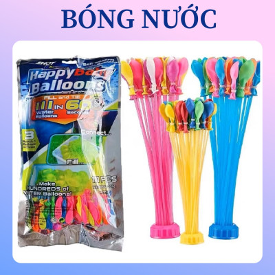 Bịch 111 Bong Bóng Nước Happy Baby Balloons Cho Trẻ Em Vui Chơi, Tiệc Tùng, Party, Sự Kiện
