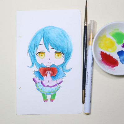 Giấy vẽ màu nước giấy lên màu đẹp tự nhiên, giấy vân nhẹ 40 tờ bo góc khổ (11 x 17.5) cm NA393 Green Art - Hàng chính hãng