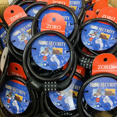 Ổ khóa dây mật mã ZORO 85cm - không dùng chìa - tiện lợi khóa xe máy, xe đạp - hàng chính hãng
