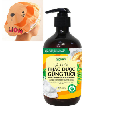 Dầu gội thảo dược gừng dừa COCAYHOALA hết gàu, hết ngứa, hết rụng tóc, Tặng Mũ Trùm Tóc Ngẫu Nhiên