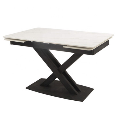 Bàn ăn thông minh kéo dài mặt đá ceramic Tundo chân sắt kích thước 1m4/1m8 x 80 x 75cm