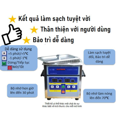 Bể rửa siêu âm Alstron  ALD-40050-12H (50W 1.2 Lít) – Chậu rửa siêu âm – ALD Series Ultrasonic Cleaner – Alstron Việt Nam