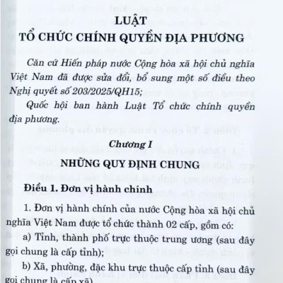 Luật Tổ Chức Chính Quyền Địa Phương Năm 2025