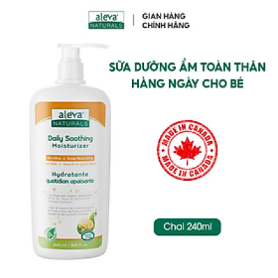 Sữa dưỡng thể cho bé giúp làm mịn da, giảm ngứa ngáy Aleva Naturals (chai 240ml/60ml)