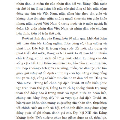 Phát huy truyền thống đại đoàn kết dân tộc xây dựng đất nước ta ngày càng giàu mạnh, văn minh hạnh phúc (Xuất bản lần thứ hai) bản in 2024