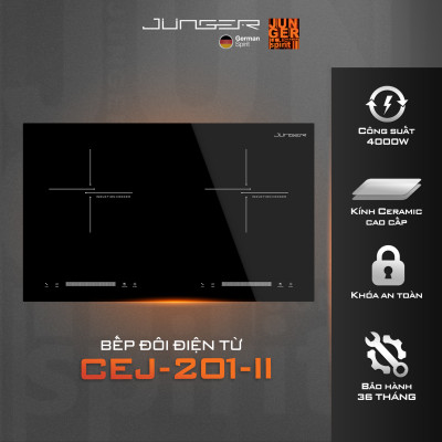 Bếp từ đôi Junger CEJ-201-II 4000W Tích hợp khóa phím an toàn Hàng Chính Hãng Bảo Hành 36 Tháng