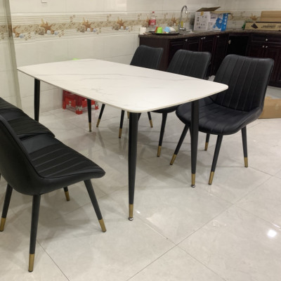 Bàn ăn mặt đá phiến ceramic kèm ghế Loft