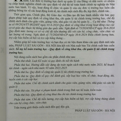 Sách Sổ Tay Kế Toán Trường Học – Quy Định Về Công Khai Thu Chi, Quản Lý Tài Chính Trong Trường Học (V2504D)