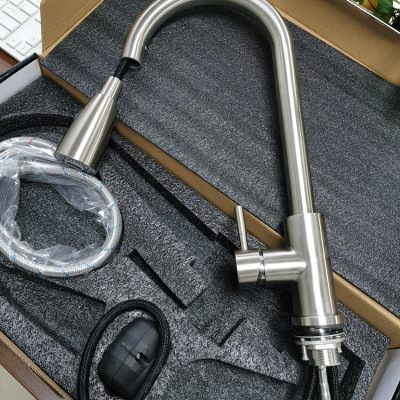 Combo chậu rửa bát 1 hố inox sus304 Valenza 6045, vòi rửa bát dây rút 01, xả, rổ inox, bình xà phòng