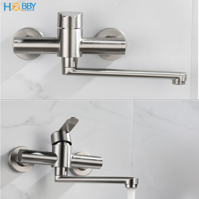 Vòi rửa chén nóng lạnh gắn tường Inox 304 Hobby Home Decor ANL1