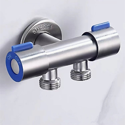 Van nước KG45 2cổng xả có khóa riêng biệt dạng vòi chia nước, đường kính van 20mm, chất liệu inox304 - Hàng chính hãng