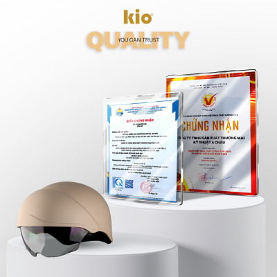 Mũ Bảo Hiểm Nửa Đầu Kio SafeStyle Go KN03K, Kính Âm Phủ Nano Chống Tia UV, Lớp Lót Kháng Khuẩn