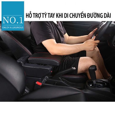 Hộp Tỳ Tay Ôtô Dành Cho HONDA BRIO -Tích Hợp 7 Cổng USP, Kết Hợp Hộp Lưu Trữ Mở Xoay Lắp Hộp 
