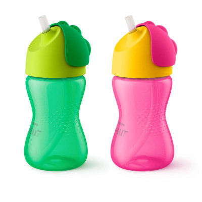 Bình tập uống Philips Avent cho bé 12 tháng -  có ống hút - nhựa PP 300ml
