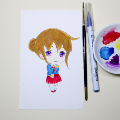 Giấy vẽ màu nước giấy lên màu đẹp tự nhiên, giấy vân nhẹ 40 tờ bo góc khổ (11 x 17.5) cm NA393 Green Art - Hàng chính hãng