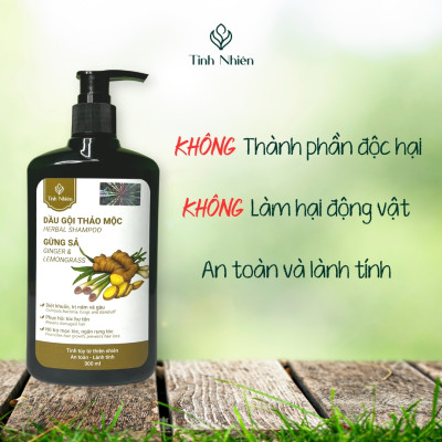 Dầu Gội Thảo Mộc Gừng Sả Tinh Nhiên ngăn ngừa gàu ngứa, giúp tóc suôn mượt