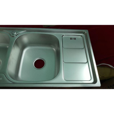 Chậu chén 2 hộc 1 cánh inox 304 (100x46x23 cm)