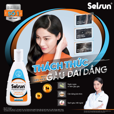 Dầu gội Selsun chống gàu, sạch gàu & hết ngứa da đầu Selsun Anti-Dandruff Shampoo 250ml