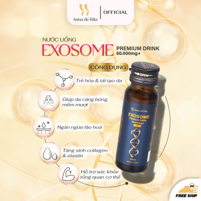 [Anna de Rita] Nước Uống Collagen EXOSOME Premium Drink 60.000MG+ Đẹp Da, Trẻ Hóa (hộp x 10 lọ 50ml)