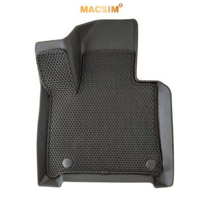 Thảm ô tô sd1 2 lớp dạng lưới lục giác Hyundai santafe 2024+  màu đen - bề mặt cao su siêu sạch - Macsim