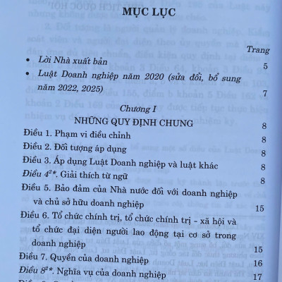 Luật Doanh Nghiệp Năm 2020 ( Sửa Đổi, Bổ Sung Năm 2022, 2025)