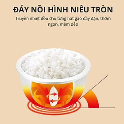 Nồi cơm điện lòng sứ dưỡng sinh 1.2L Mishio MK381 - Hàng chính hãng 