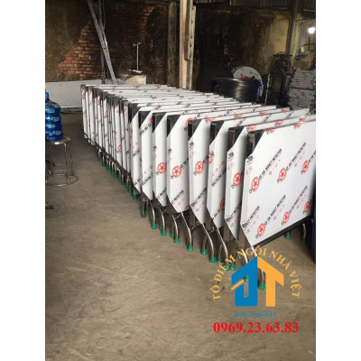 Bàn chữ nhật inox 201 ngang 0,7m dài 1m2 Bảo An