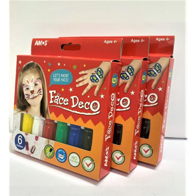Bộ Màu vẽ mặt 6 màu nhập khẩu Hàn Quốc AMOS Deco FD5P6