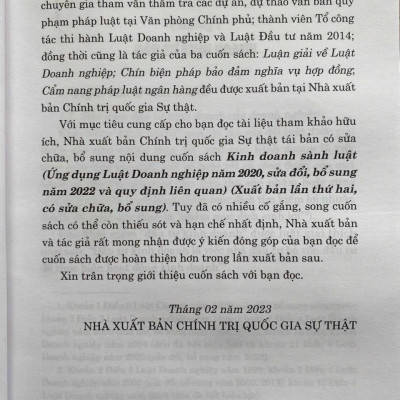 Kinh Doanh Sành Luật (Ứng dụng luật danh nghiệp luật 2020 sửa đổi, bổ sung 2022 và quy định liên quan)