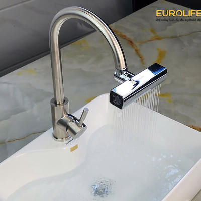 Đầu vòi tăng áp đa năng, 3 chế độ chảy ưu việt cho vòi rửa chén Eurolife EL-TA04