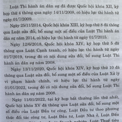 Luật Thi Hành Án Dân Sự ( Hiện Hành ) ( Sửa Đổi, Bổ Sung Năm 2014, 2018, 2020, 2022 ) 