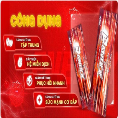DMAXX thức uống bổ sung vitamin năng lượng không đường DAMODE 6 gói dùng thử màu đỏ