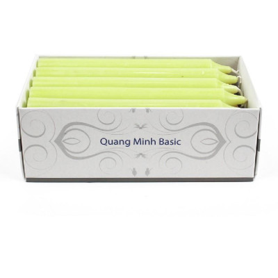 Hộp 15 cây nến thơm thẳng Quang Minh Candle FTRAMART EDC2317 cao 15cm (Xanh mạ non)