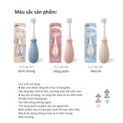 BÀN CHẢI ĐÁNH RĂNG LÔNG MỀM CHO BÉ 0-8 TUỔI KUKU - KU1148/KU1149