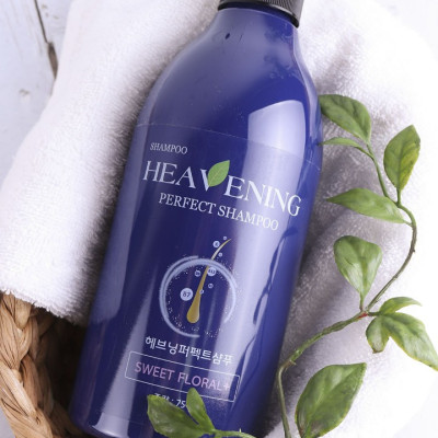 Set 1 dầu gội dưỡng chất suôn mượt Heavening 750ml Hàn Quốc tặng kèm 1 mũ tắm