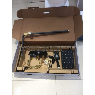 Vòi Sen đồng điện tử đen vàng KB7749