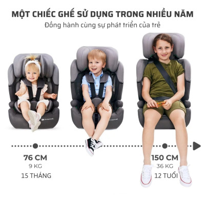 Ghế ngồi ô tô Kinderkraft Comfort up isize cho bé từ 15 tháng đến 12 tuổi - Hàng chính hãng