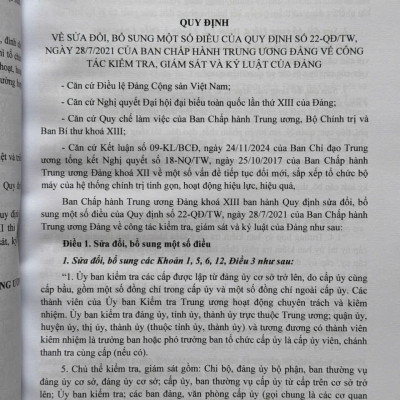 Sách Hướng dẫn thực hiện Công Tác Kiểm Tra, Giám Sát và Kỷ Luật Của Đảng đối với Các Tổ Chức Đảng và Đảng Viên (V2566T)