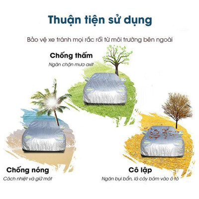 Bạt phủ xe ô tô 5 chỗ Mitsubishi Attrage 3 lớp chống nóng, chống thấm, chống bụi. Bạt phủ xe Attrage, Bạt trùm xe hơi