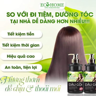 Dầu Gội ECOHOME Kim Ngân - Dầu Gội Hương Nước Hoa 500ml Công Nghệ Sinh Học giúp tóc Mượt Mà, Nuôi Dưỡng Từ Sâu Bên Trong