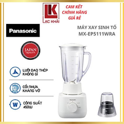 Máy xay sinh tố Panasonic MX-EP5111WRA, CS 450W, Lưỡi dao thép không gỉ, kèm cối xay khô - Hàng chính hãng
